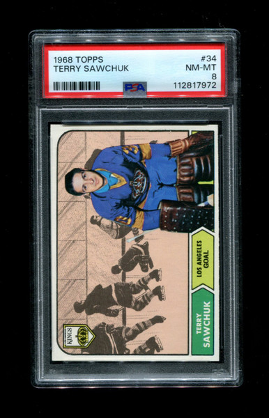 1968 Terry Sawchuk Topps #34 Kings PSA 8