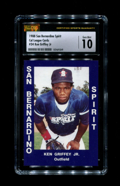 1988 Ken Griffey Jr. San Bernardino Spirit #34 Cal League CSG 10