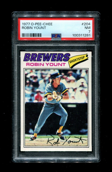 1977 Robin Yount O-Pee-Chee #204 Brewers PSA 7