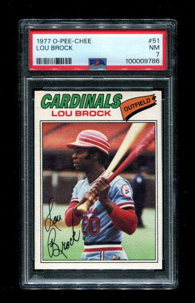 1977 Lou Brock O-Pee-Chee #51 Cardinals PSA 7