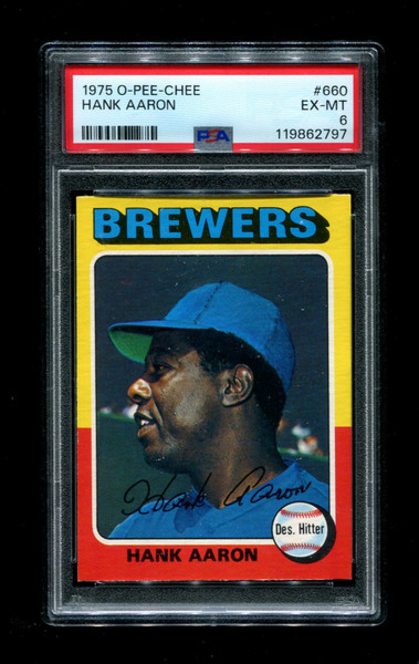 1975 Hank Aaron O-Pee-Chee #660 Brewers PSA 6