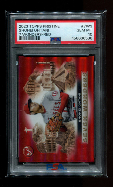 2023 Shohei Ohtani Topps Pristine #7W3 Seven Wonders /5 Red Angels PSA 10