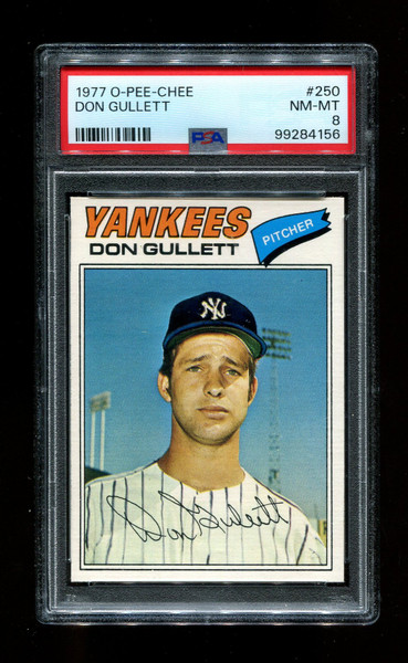 1977 Don Gullett O-Pee-Chee #250 Yankees PSA 8