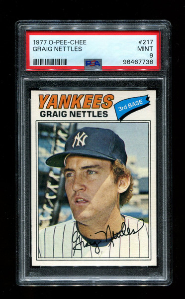 1977 Graig Nettles O-Pee-Chee #217 Yankees PSA 9