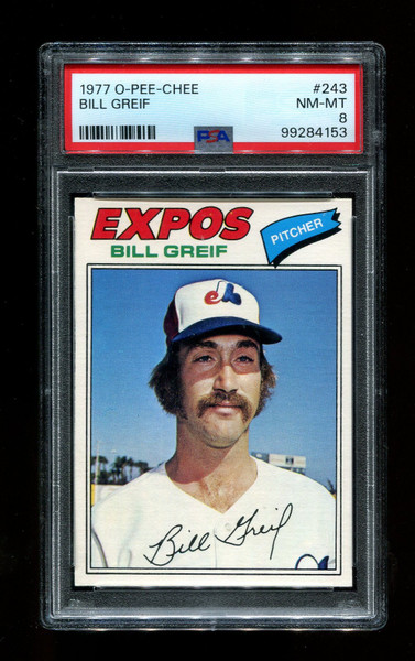 1977 Bill Greif O-Pee-Chee #243 Expos PSA 8
