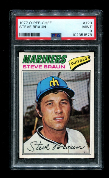 1977 Steve Braun O-Pee-Chee #123 Mariners PSA 9