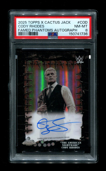 2025 Cody Rhodes Topps X Cactus Jack Famed Phantoms Auto PSA 8
