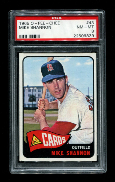 1965 Mike Shannon O-Pee-Chee #143 Cardinals PSA 8