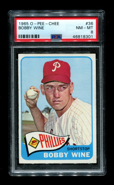 1965 Bobby Wine O-Pee-Chee #36 Phillies PSA 8