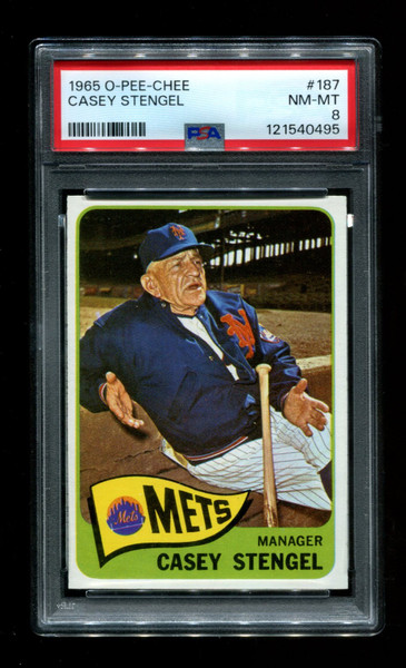 1965 Casey Stengel O-Pee-Chee #187 Mets PSA 8