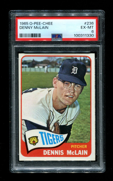 1965 Dennis McLain O-Pee-Chee #236 Rookie Tigers PSA 6