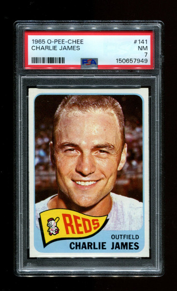 1965 Charlie James O-Pee-Chee #141 Reds PSA 7