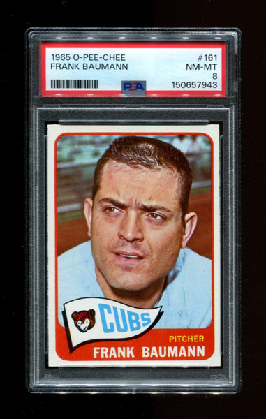 1965 Frank Baumann O-Pee-Chee #161 Cubs PSA 8