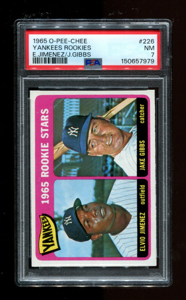 1965 Yankees Rookies O-Pee-Chee #226 Jimenez Gibbs PSA 7