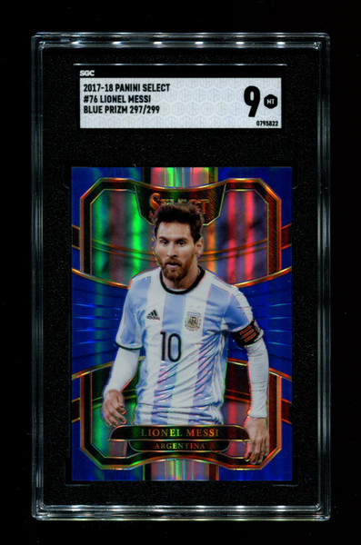 2017/18 Lionel Messi Select #76 Blue Prizm /299 SGC 9