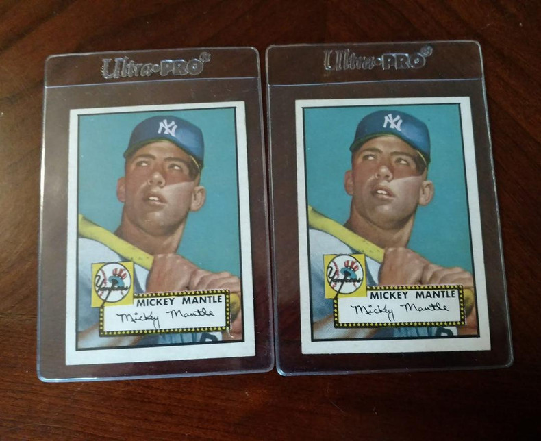 1952 Topps Mickey Mantle X2!