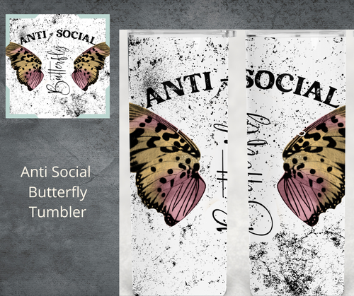 Anti Social Butterfly Tumbler