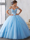 Cold Shoulder Beaded Vizcaya Quinceanera Dress With Split Front Tulle Skirt 89135