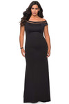 jersey fitted plus size prom dress la femme 29049
