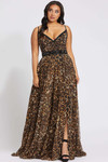 cheetah print prom dress mac duggal 67251F