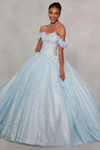 metallic embroidered vizcaya quinceanera  ball gown 89323