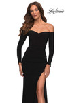 Long Sleeve Off Shoulder La Femme Prom Dress 29377