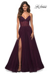 La Femme Prom Dress in Dark Berry