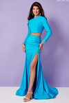 turquoise two-piece lycra jersey rachel allan 70138