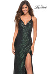 V-Neck Sequin La Femme Prom Dress 30374