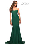 emerald scooped neckline jersey prom dress la femme 30458