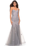 strapless lace applique prom dress la femme 30717