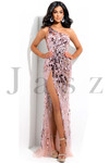 sheer beaded one shoulder prom dress jasz couture 7302