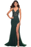 V-neck sheer lace prom dress la femme 30767