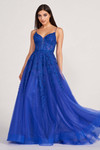 Plunging V-neckline A-line Ellie Wilde Prom Dress EW34036