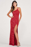 Iridescent Sequin One Shoulder Colette by Mon Cheri Prom Dress CL2092