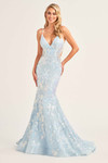 Light Blue V-neck Ellie Wilde Prom Dress EW35011