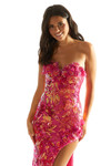 Hot Pink Sequin Fitted Morilee Prom Dress 49087