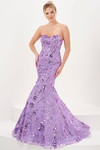Purple Floral Sequin Tiffany Designs Prom Dress 16052