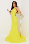 Yellow Illusion Embroidered Back Jasz Couture Prom Dress 7512