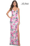 Multi Print Sequin La Femme Prom Dress 32050