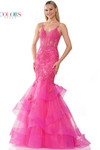 Lace Mermaid Colors Prom Dress 2899 in Hot Pink 