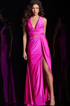 Fuchsia Draped Jovani Prom Dress JVN38185