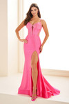 Hot pink spaghetti strap prom dress Ellie Wilde EW36052