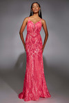 Hot pink Sequined Fitted dress Alyce Paris 61930