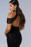 Black dress Tiffany 16207 with cot out open back