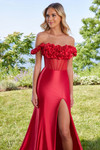Morilee 49171 Red Jersey Floral Gown