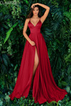 Clarisse 810282 vamp red dress with V-neck