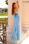 Sky blue dress with open back Clarisse 810920