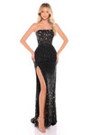 Black/gold Amarra 88322 Strapless gown