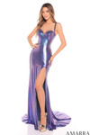 Bright purple Amarra 88359 dress with slit 